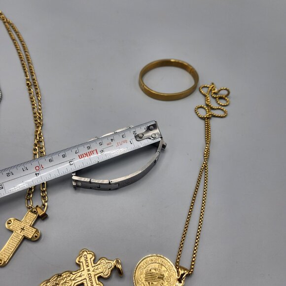 Stainless Steel Religious Christian Jewelry Lot Edforce Pendants Bracelets - Picture 12 of 14